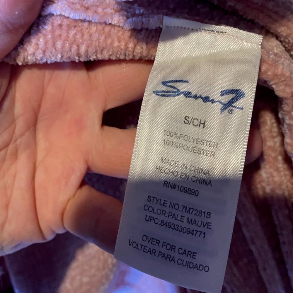 7 For All Mankind Seven Soft Teddy Chenille Open Cardigan Pale Mauve - Picture 11 of 12